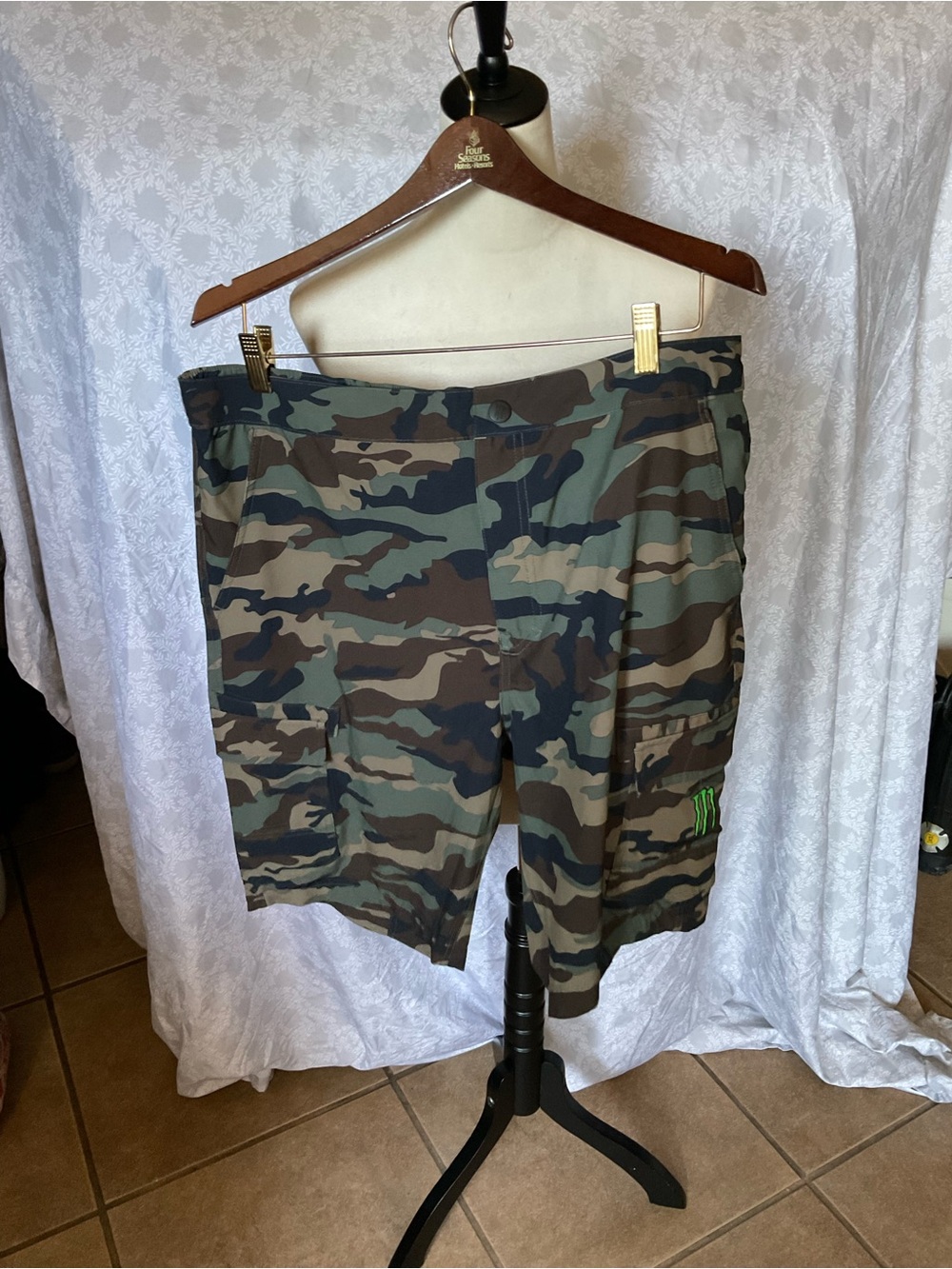 Men's Camo Cargo Shorts - Green/Olive Tactical Style